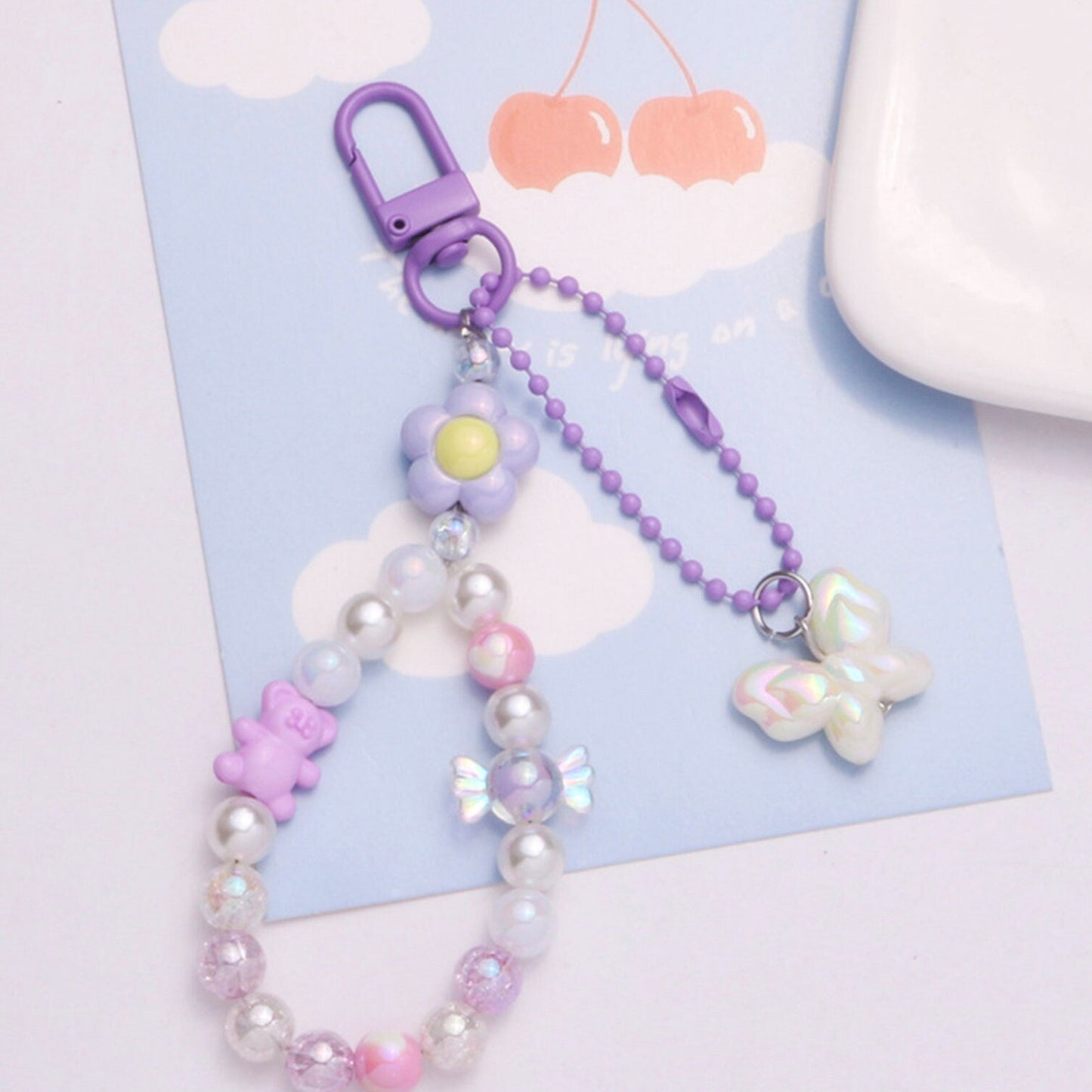Macaron Colored Childhood Nostalgia Themed Keychain, Key ring