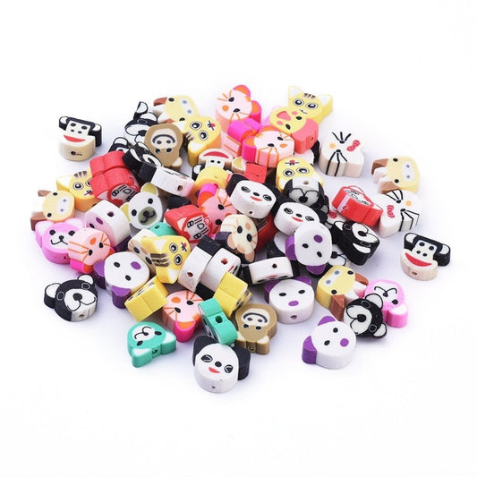 Mixed Animal Themed Polymer Clay Beads (Mixed Sizes)