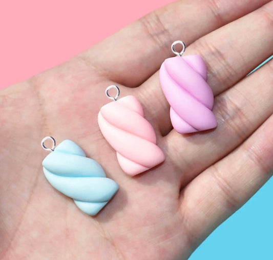 Mixed Color Fake Marshmallow Piece Charm (24MM x 15MM)