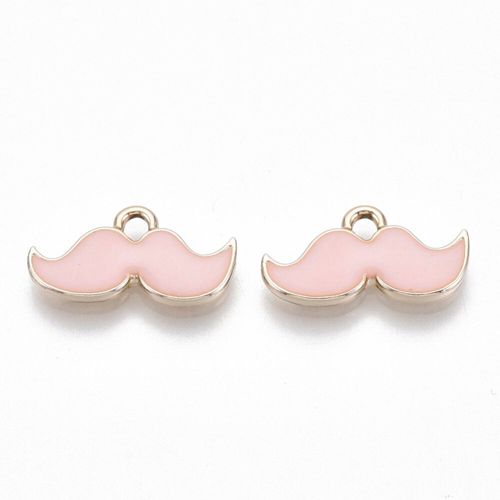 Mustache Enamel Charm (9mm x 17mm)