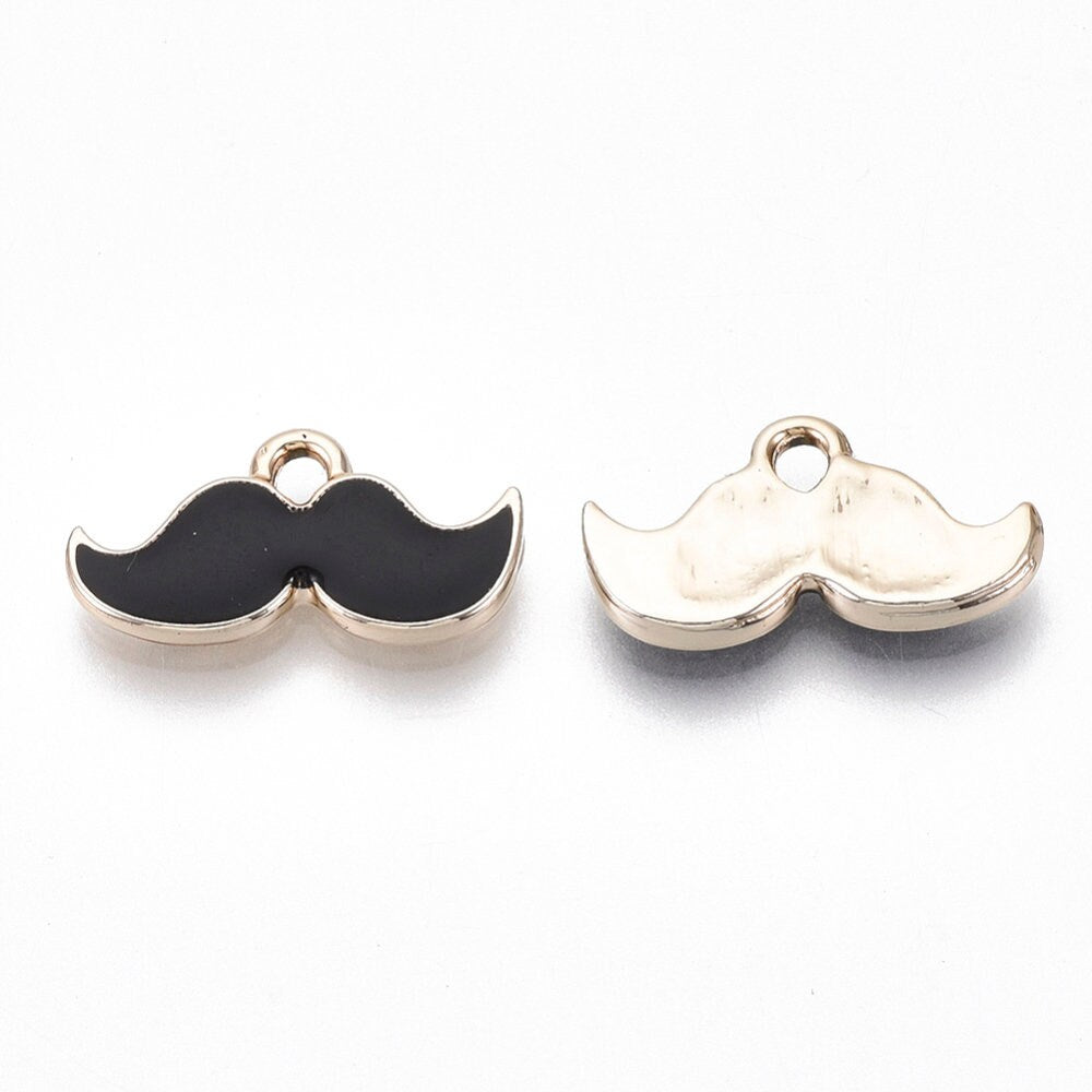 Mustache Enamel Charm (9mm x 17mm)