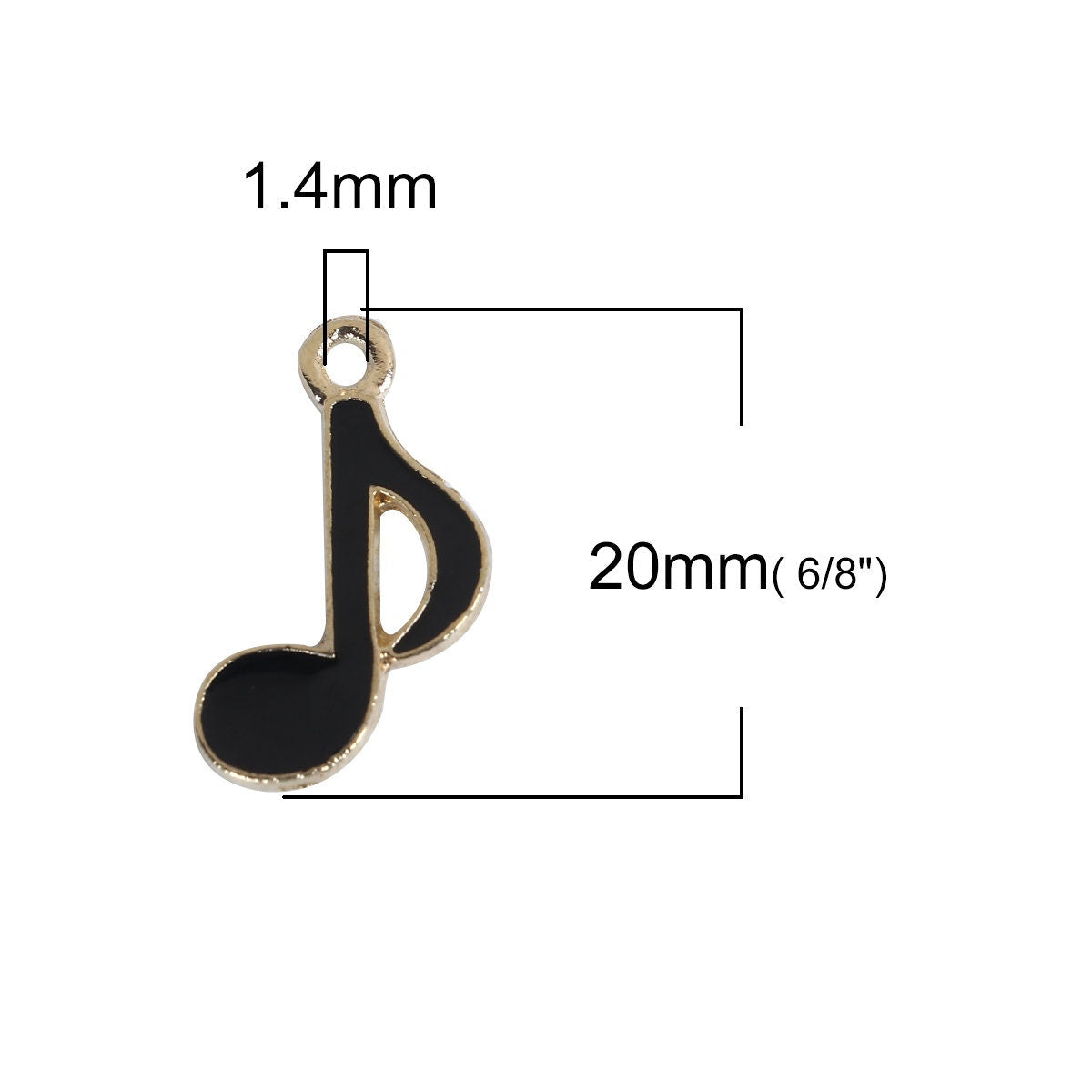 Musical Note Enamel Charm (20mm x 13mm)