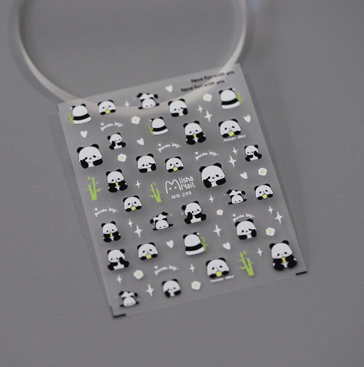 Panda and Bamboo Themed Nail Art Stickers (MN-299, MN-300)