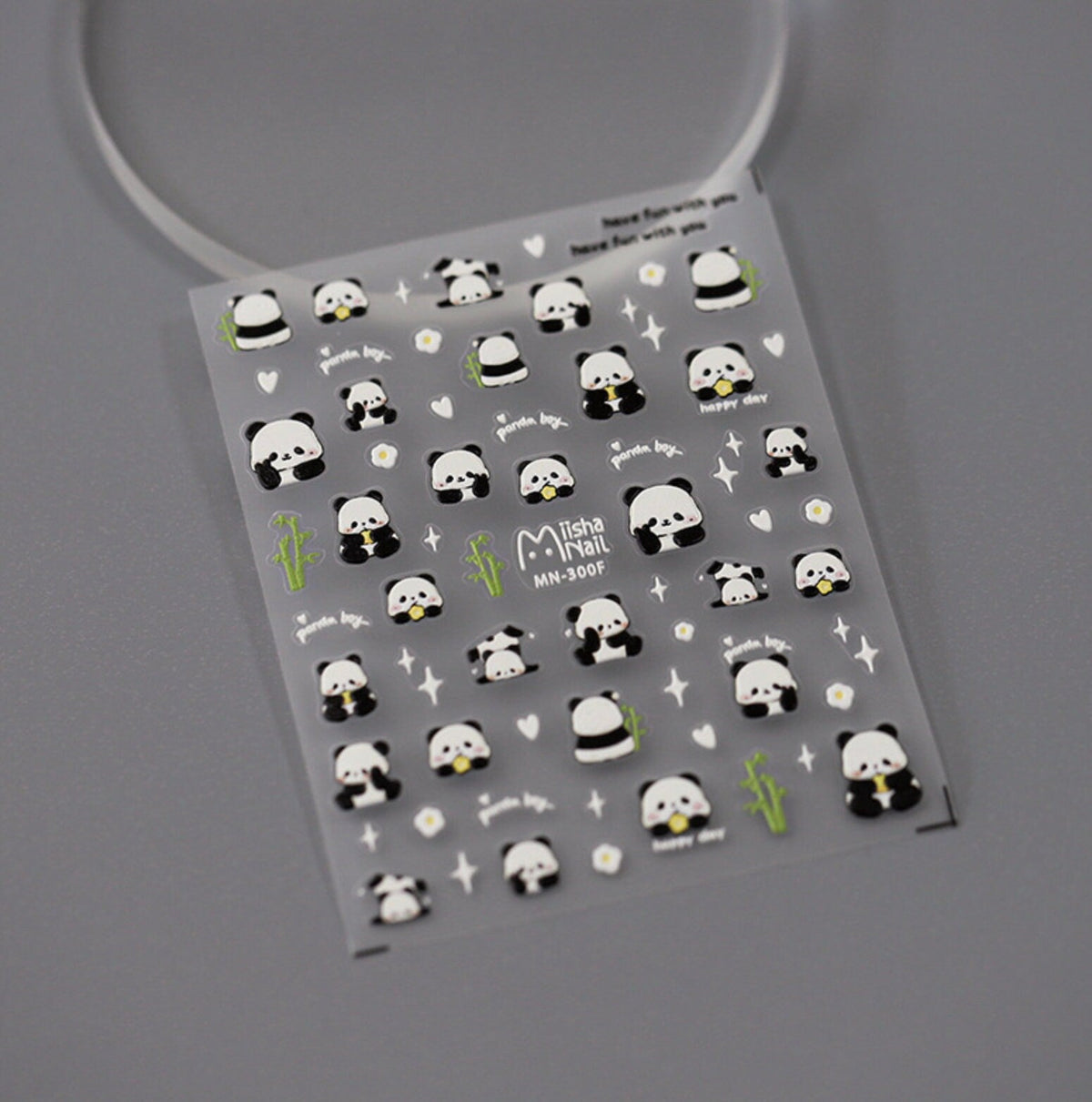 Panda and Bamboo Themed Nail Art Stickers (MN-299, MN-300)