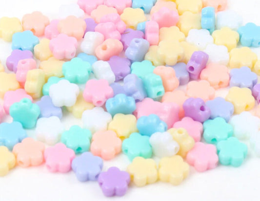 9MM Pastel Acrylic Flower Spacer Beads