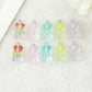 Pastel Sparkly Translucent  Gummy Bear Charm with Eye Pin (11mm x 17mm)