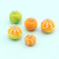 Peeled Orange and Green Oranges Charm with Eye Pin