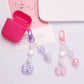 Pearlescent Princess Bow Themed Bead Keychain, Key ring, Phone Lanyard