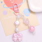 Pearlescent Princess Bow Themed Bead Keychain, Key ring, Phone Lanyard