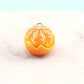 Peeled Orange and Green Oranges Charm with Eye Pin