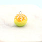 Peeled Orange and Green Oranges Charm with Eye Pin