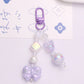 Pearlescent Princess Bow Themed Bead Keychain, Key ring, Phone Lanyard