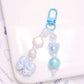 Pearlescent Princess Bow Themed Bead Keychain, Key ring, Phone Lanyard