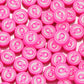 10MM Pink Cancer Ribbon Themed Polymer Clay Beads