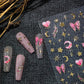 Pink Moonlight, Galaxy Themed  Nail Art Stickers (M-050)