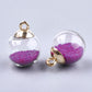 Pink Purple White Transparent Glass Globe Orb with Glass Micro Beads