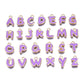 Purple Metal Letter Charms Individual or Set (11mm x 6.5mm x 2mm, Hole: 1.5mm)