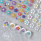 Rainbow Faced Flowers 2D Nail Art Stickers (008)