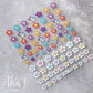 Rainbow Faced Flowers 2D Nail Art Stickers (008)
