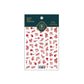 Red and White Pattern Nail Art Stickers