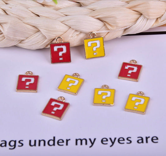 15MM Red Question Mark Enamel Charm