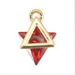 Red Triangle Cubic Zirconia 18K Gold Plated Charm (8MM x 6MM) Style Pendant