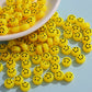 10MM x 6MM Rainbow Black Smiley Face Beads