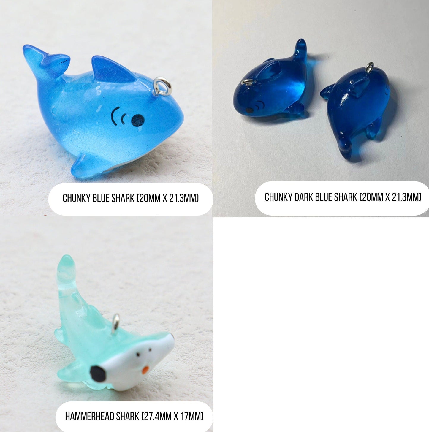 Resin Sharks, Axolotl, Fish, Turtle, Dolphin, Marine Life Themed Resin Charms