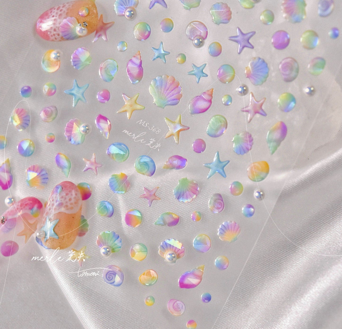Seashells by the Seashore Themed Nail Art Stickers (MN360, MN368)