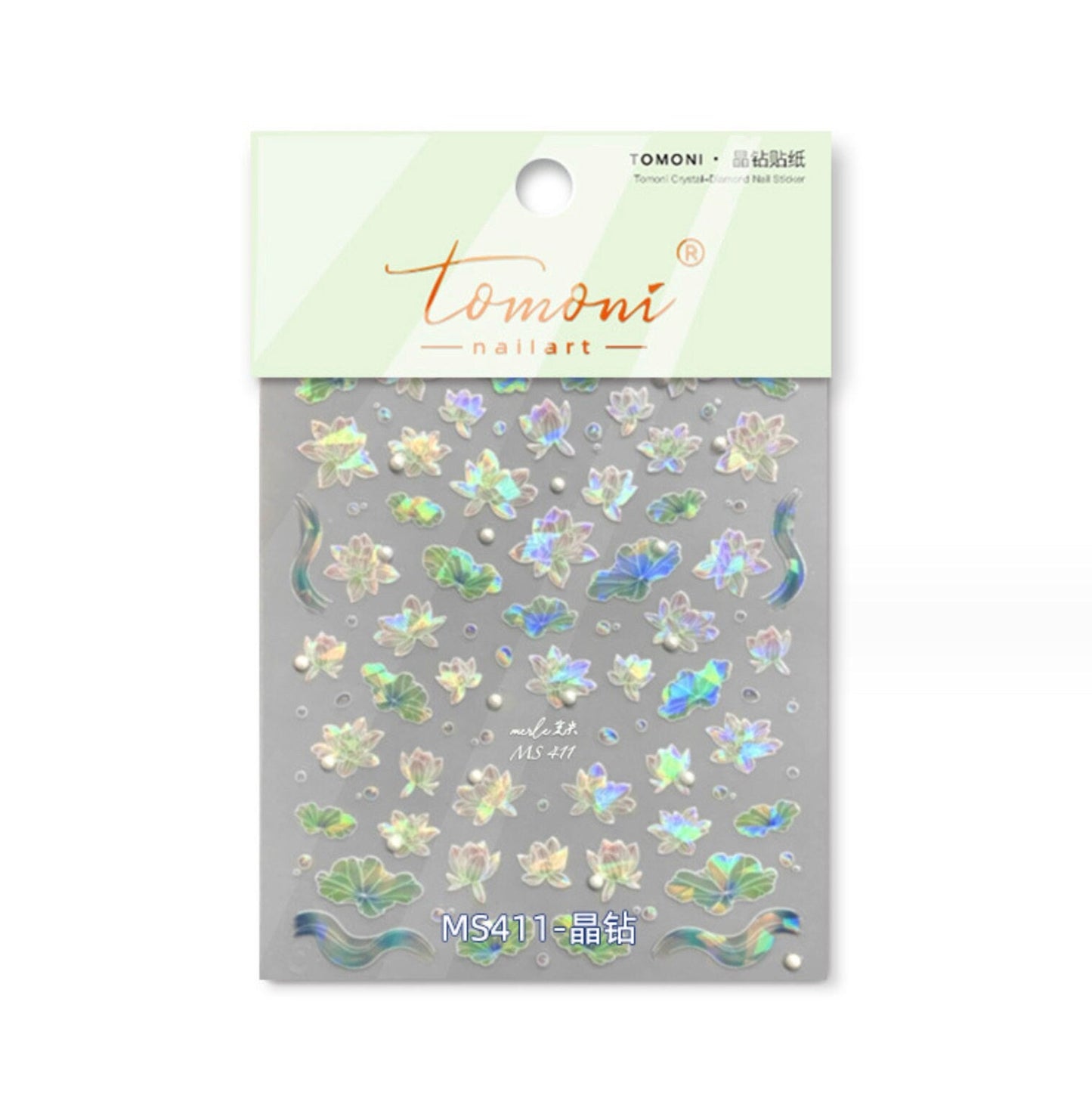 Shiny Lotus Flower Themed Nail Art Stickers (MS401, MS411, MS426)