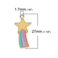Shooting Star Enamel Zinc Alloy Charm Oil Drop Style Pendant