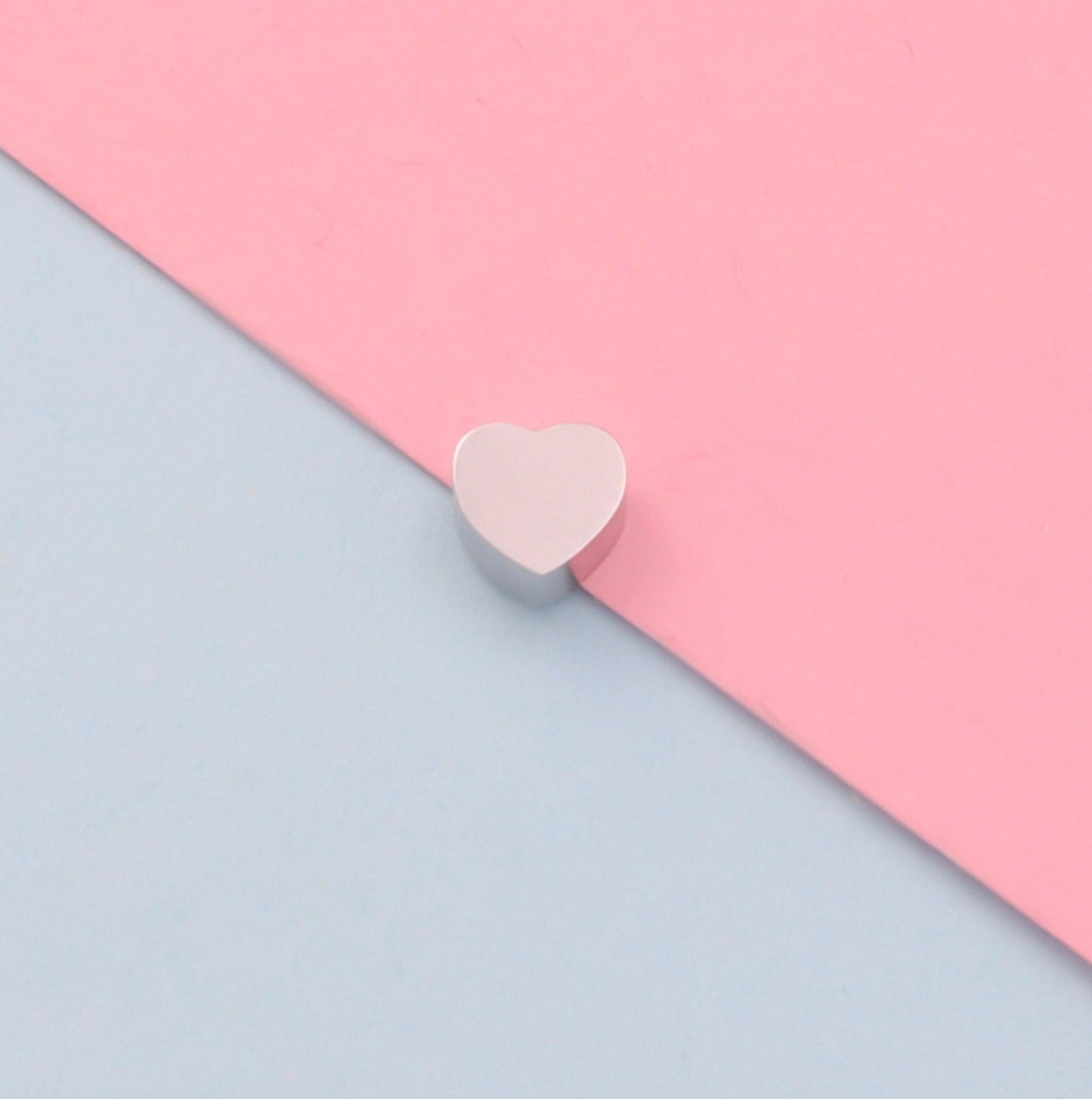 Silver, Gold, Rose Gold Stainless Steel Heart Charms