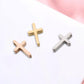 Silver, Gold, Rose Gold Stainless Steel Rounded Cross Themed Charms