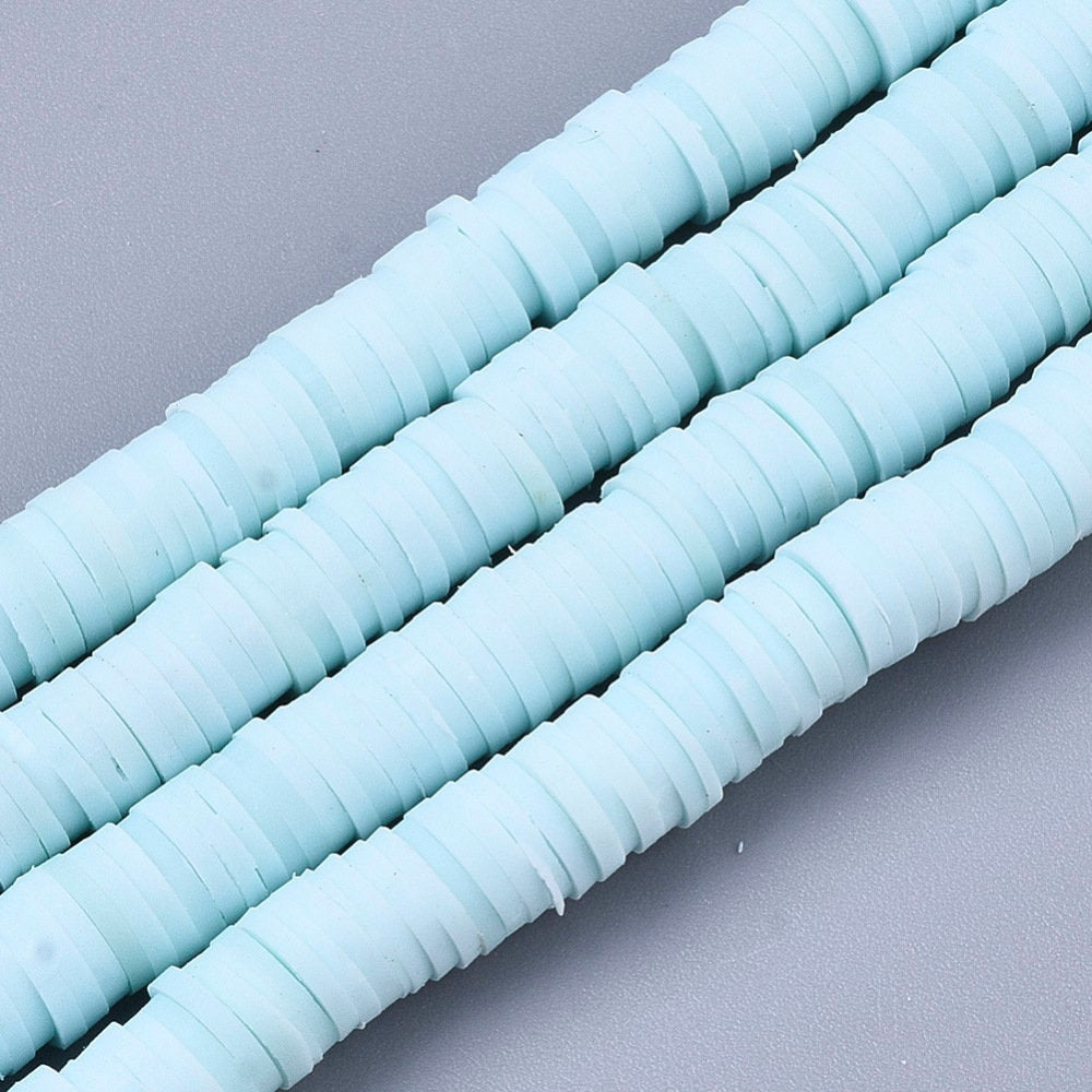 6MM Sky Blue Polymer Clay Heishi Bead Strands