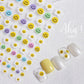 Happy Faced White Daisy, Floral Themed 2D Nail Art Stickers (Aha! 031)