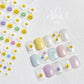 Happy Faced White Daisy, Floral Themed 2D Nail Art Stickers (Aha! 031)