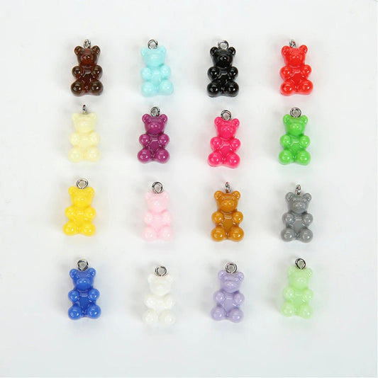 Solid Basics Colored Gummy Bear Charm with Eye Pin (10mm x 16mm)