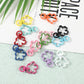 Spray Painted Mixed Color Metal Sakura Flower Key Rings