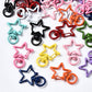 Spray Painted Mixed Color Metal Star Key Rings