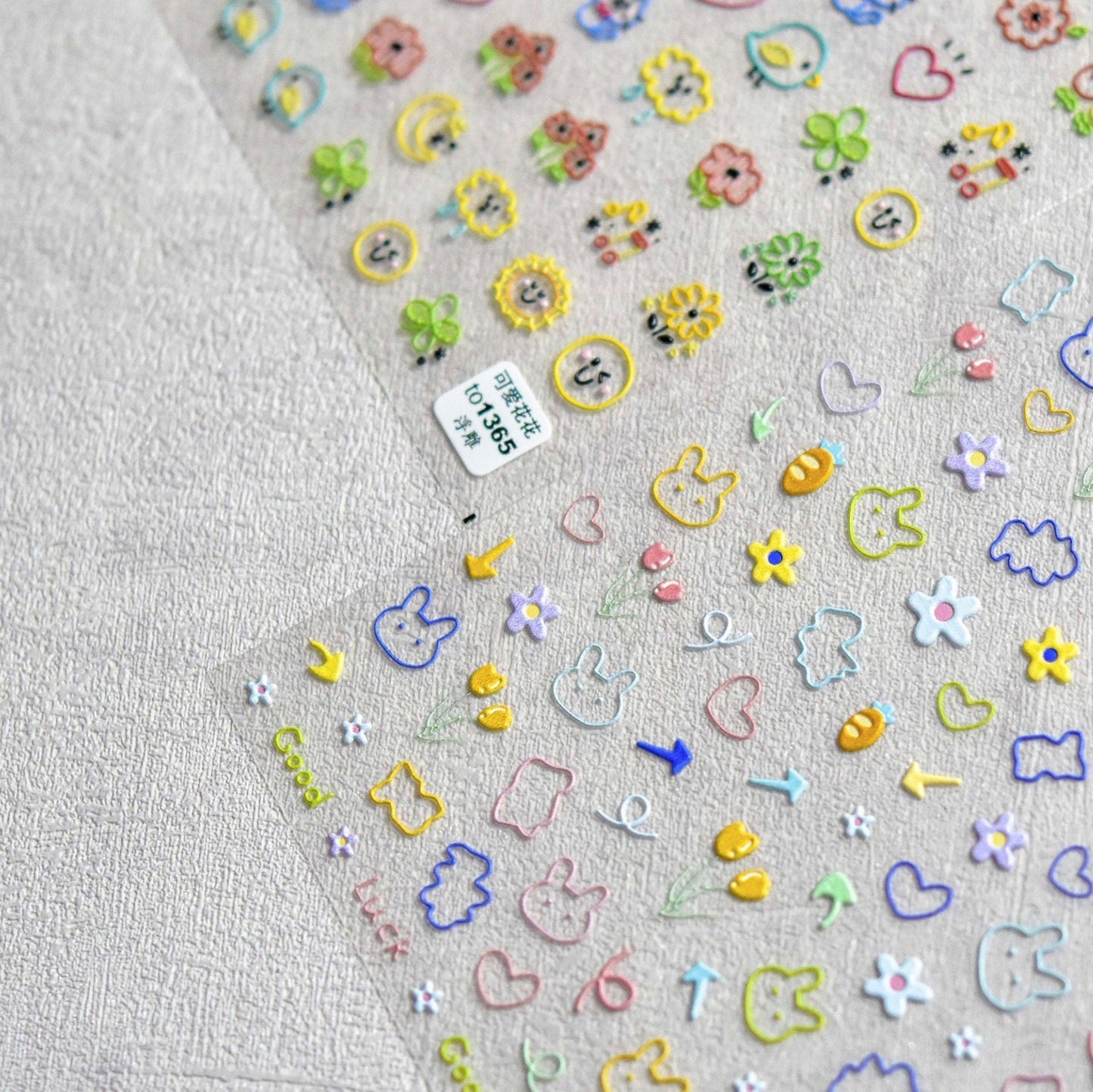 Springtime Doodle Nail Art Stickers (to860, to1366)