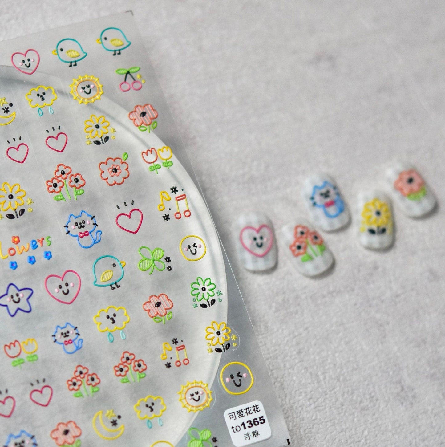 Springtime Doodle Nail Art Stickers (to860, to1366)