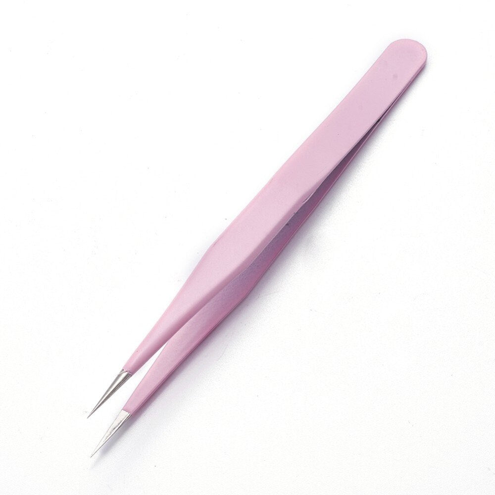 Straight/Bent Stainless Steel Beading Tweezers