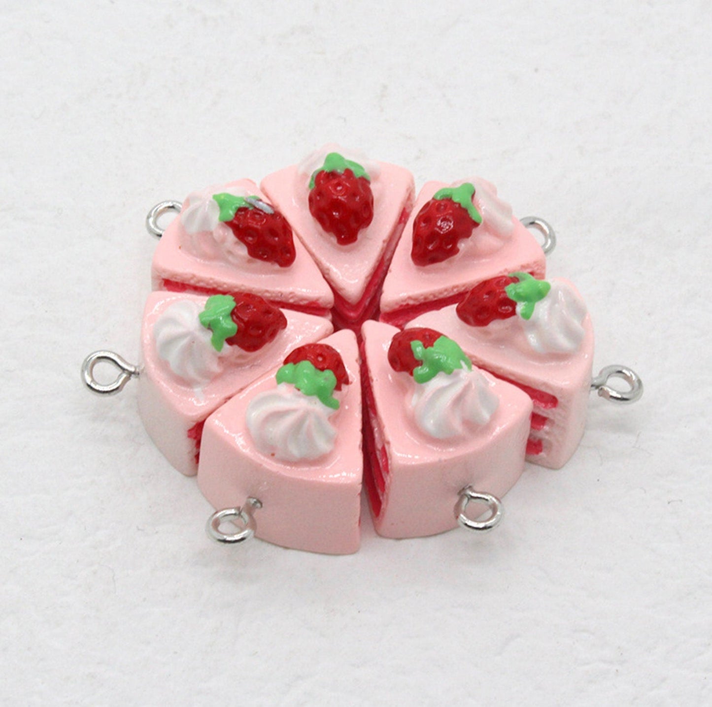 Strawberry Shortcake Slice Acrylic Charm (1.4cm x 1.4cm)