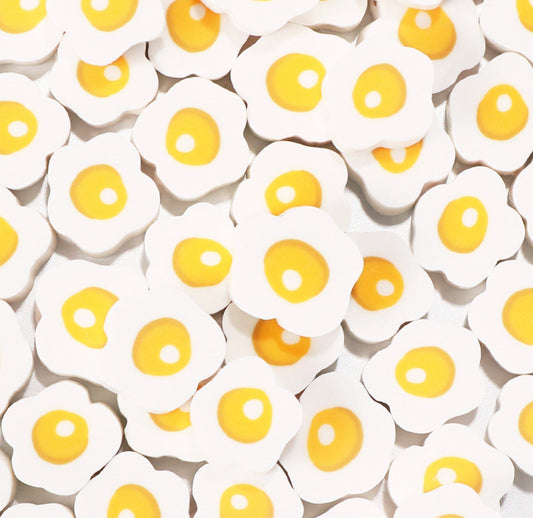 9MM Sunnyside Egg, Breakfast Food Themed Polymer Clay Beads