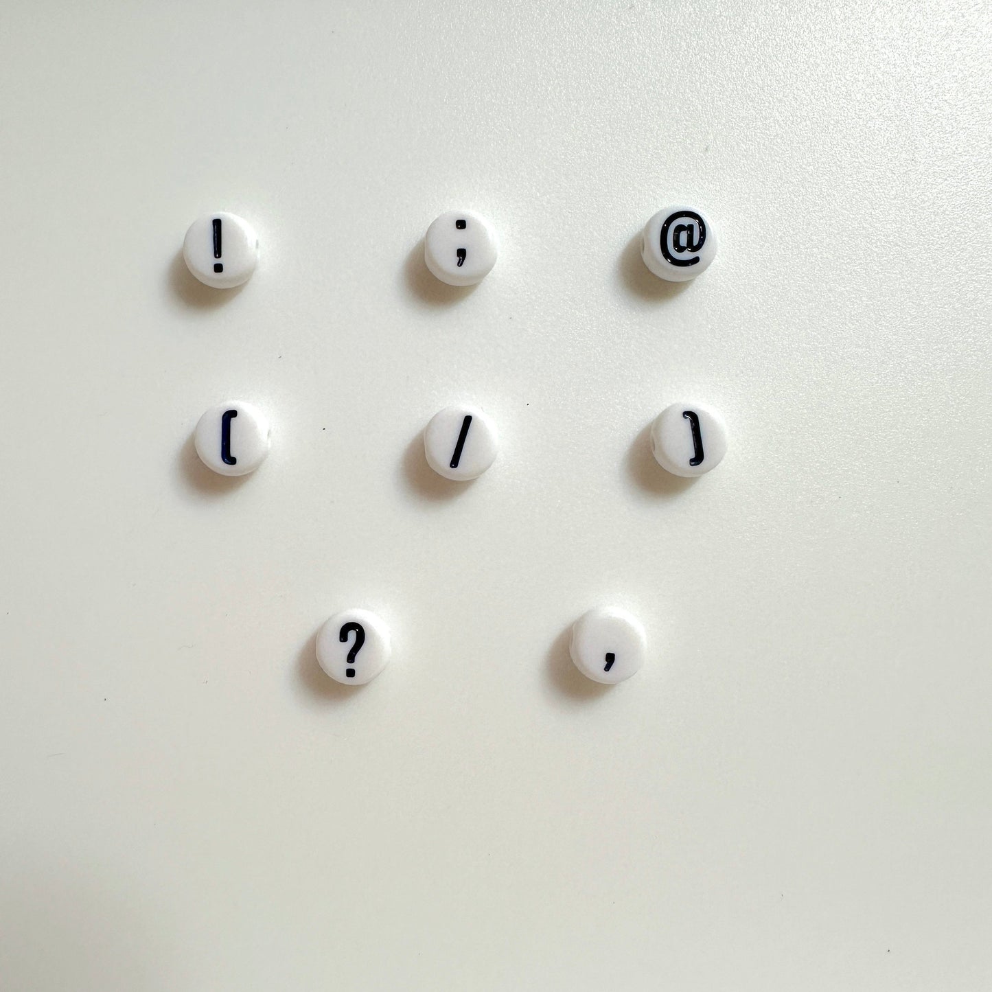 Symbol Pack #2, Uncommon Punctuation Mark Acrylic Beads (!,@?;)