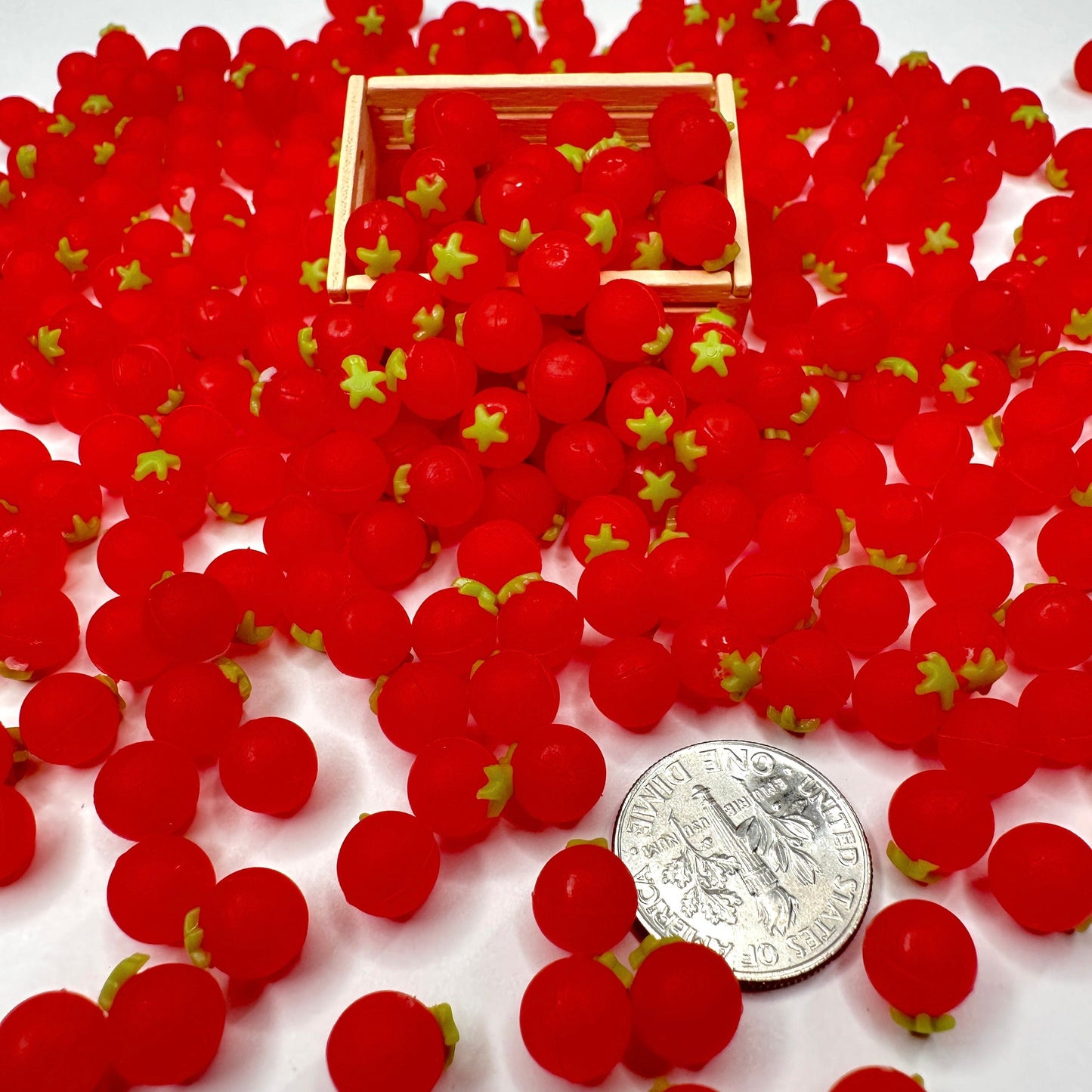 FAKE Tiny 7MM Whole Tomato for Dollhouse Cabochons