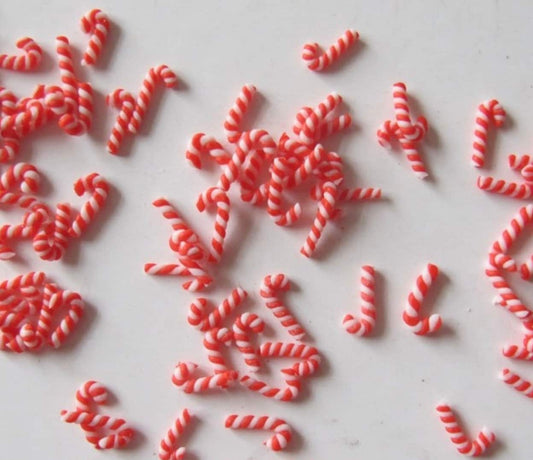 Tiny Polymer Clay Candy Cane Stick (5mm in length) NOT EDIBLE