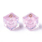 Transparent Epoxy Cube Resin Pendant Charm with Imitation Pearl (16 x 14 x 14mm)