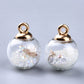 Transparent Glass Globe Orb with Glass Micro Beads and Shell Jewelry