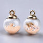 Transparent Glass Globe Orb with Glass Micro Beads and Shell Jewelry